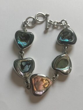 Gorgeous Vintage 925 Abalone Shell Bracelet